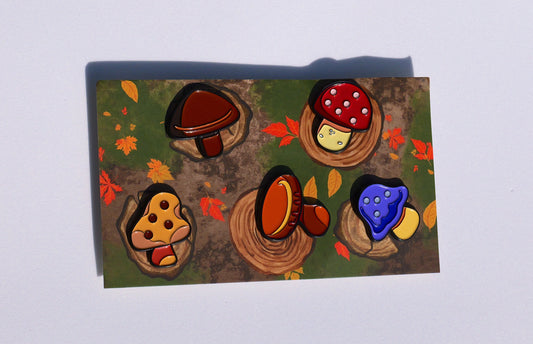 Toadstools & Shrooms Enamel Pins