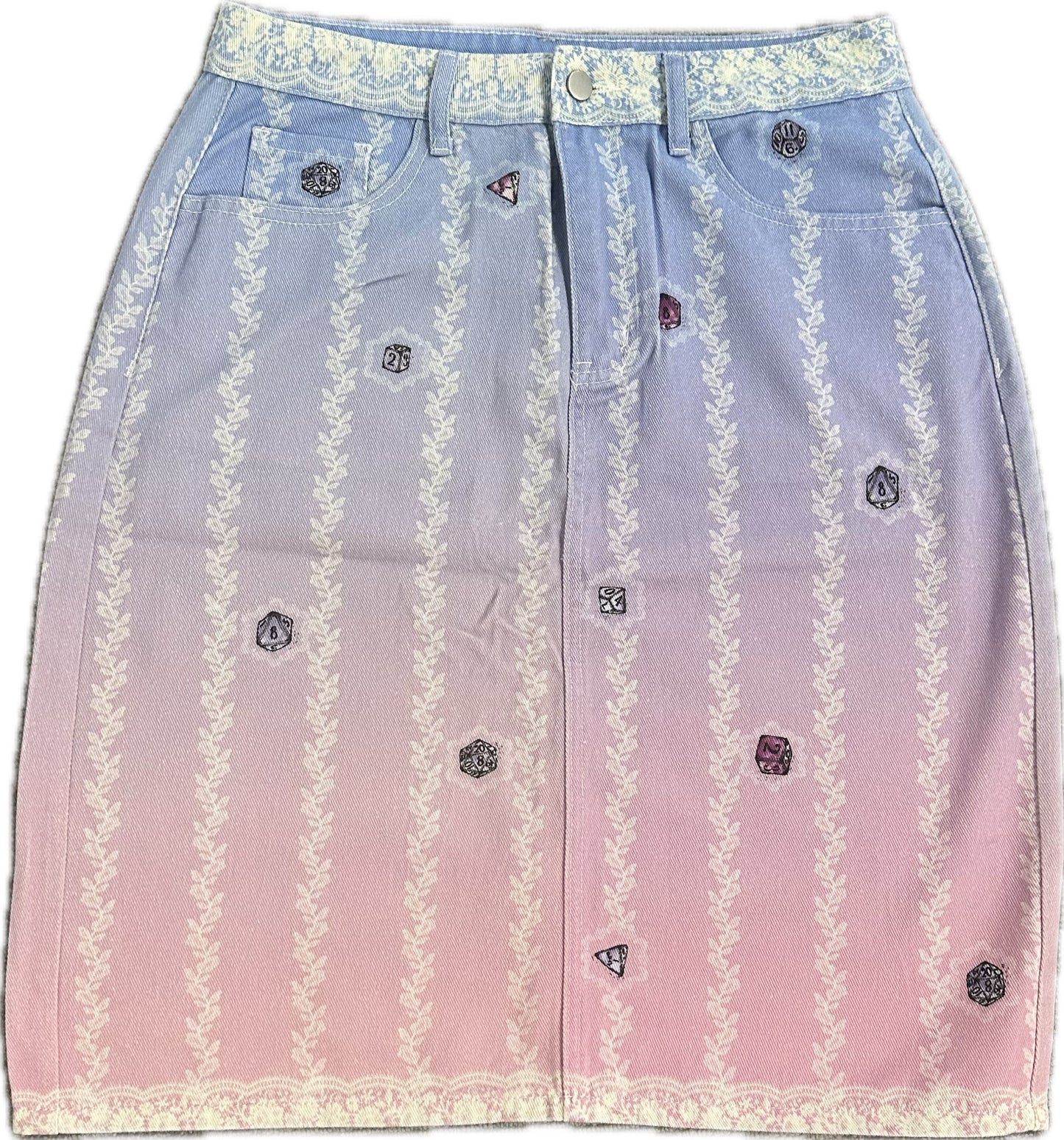 Denim, Dice, and Everything Nice Midi Skirt