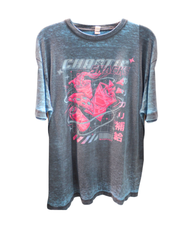 Chaotic Snacks Acid Wash Retrowave Tee