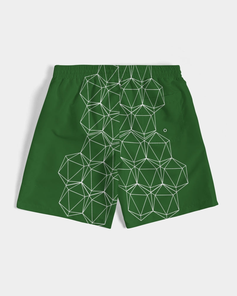 Green Geometric Dice Men's Swim Trunks