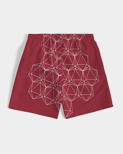 Red Geometric Dice Men's Swim Trunks