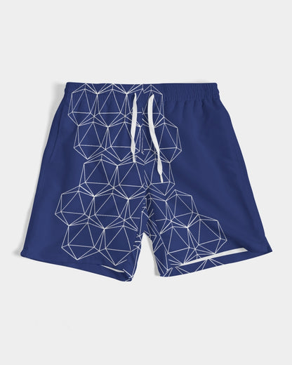 Blue Geometric Dice Men's Swim Trunks