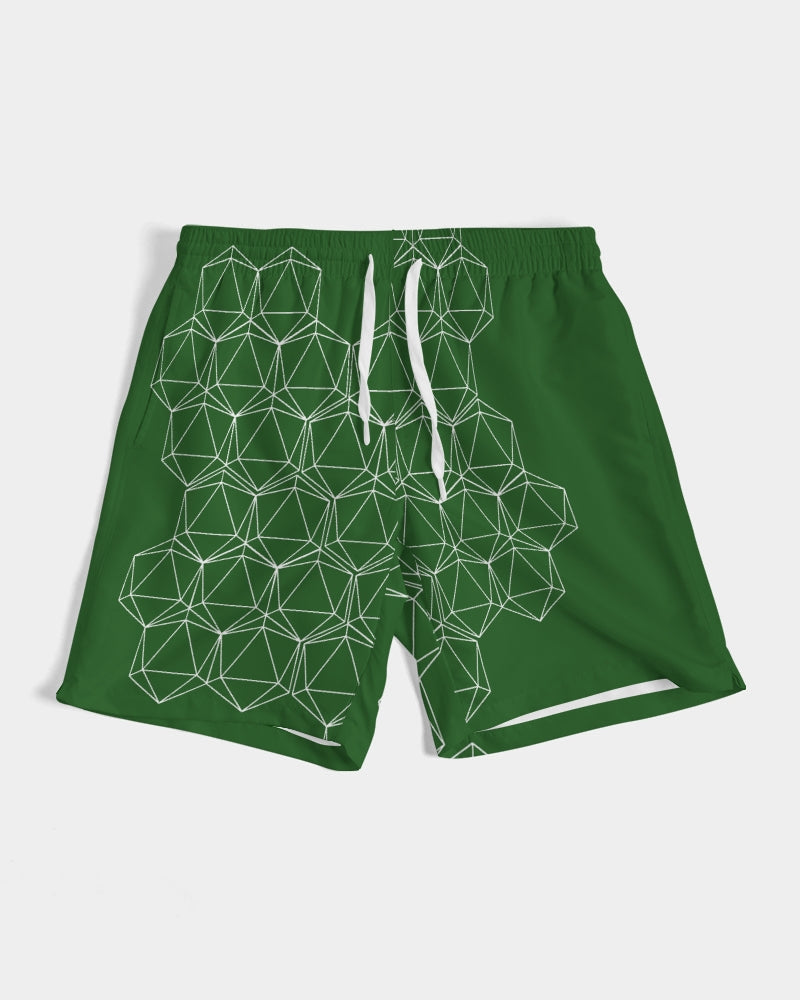 Green Geometric Dice Men's Swim Trunks