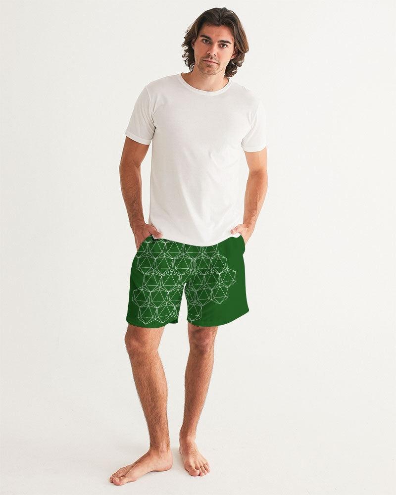 Green Geometric Dice Men's Swim Trunks