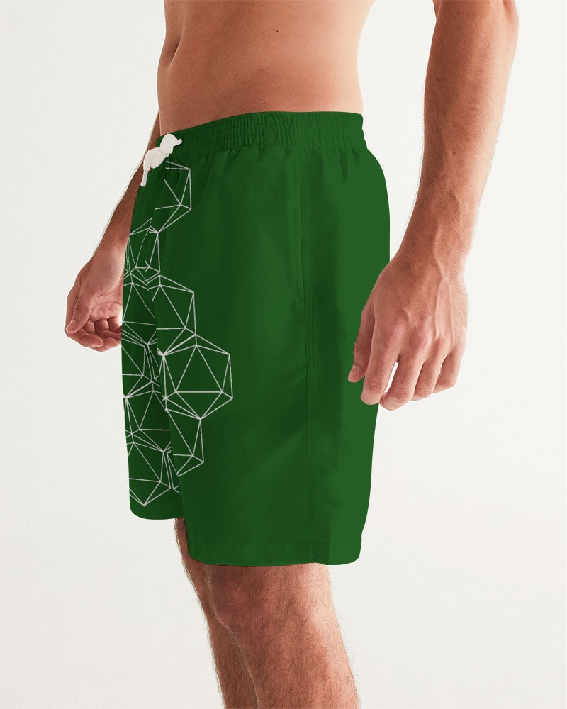 Green Geometric Dice Men's Swim Trunks