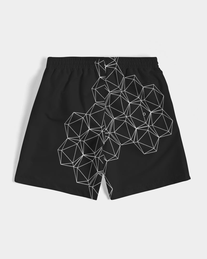 Black Geometric Dice Men's Swim Trunks