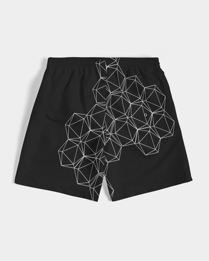 Black Geometric Dice Men's Swim Trunks