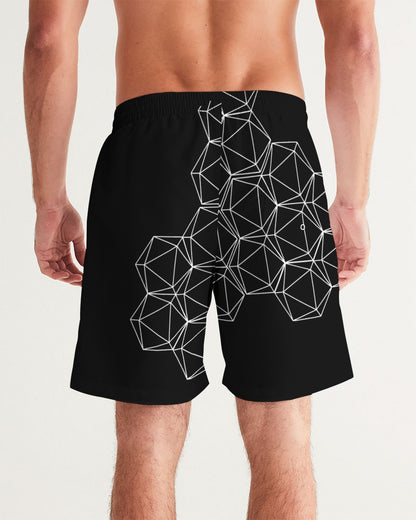 Black Geometric Dice Men's Swim Trunks