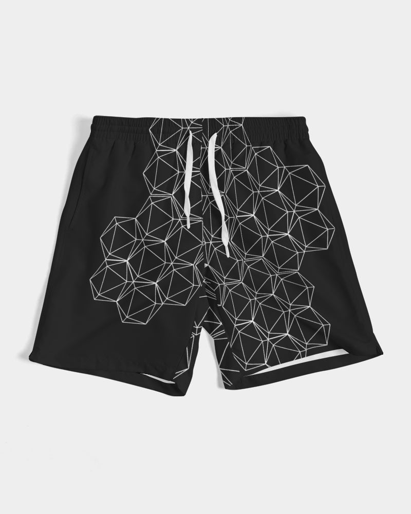 Black Geometric Dice Men's Swim Trunks